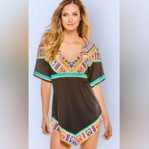 Trina Turk Chateau Bell Cover-Up Dress Sz  S, 17" PTP, 30" L